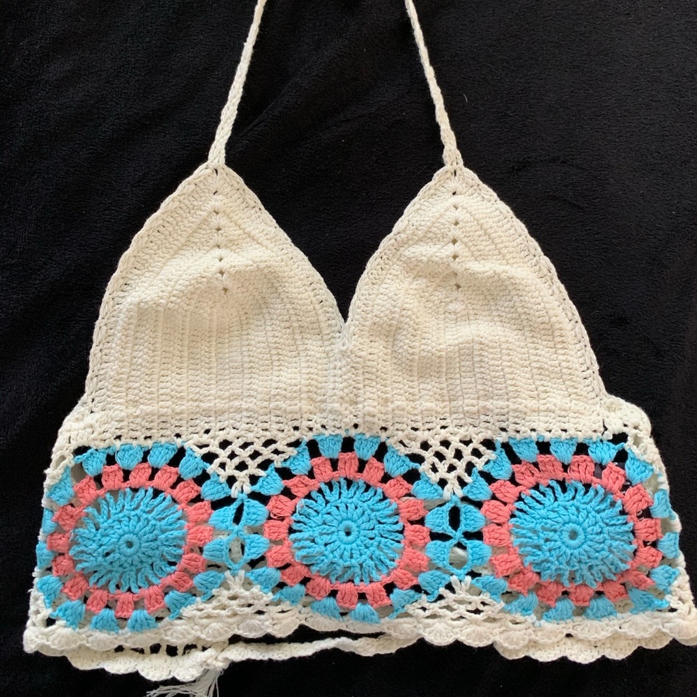 Design Lab woven halter crop top